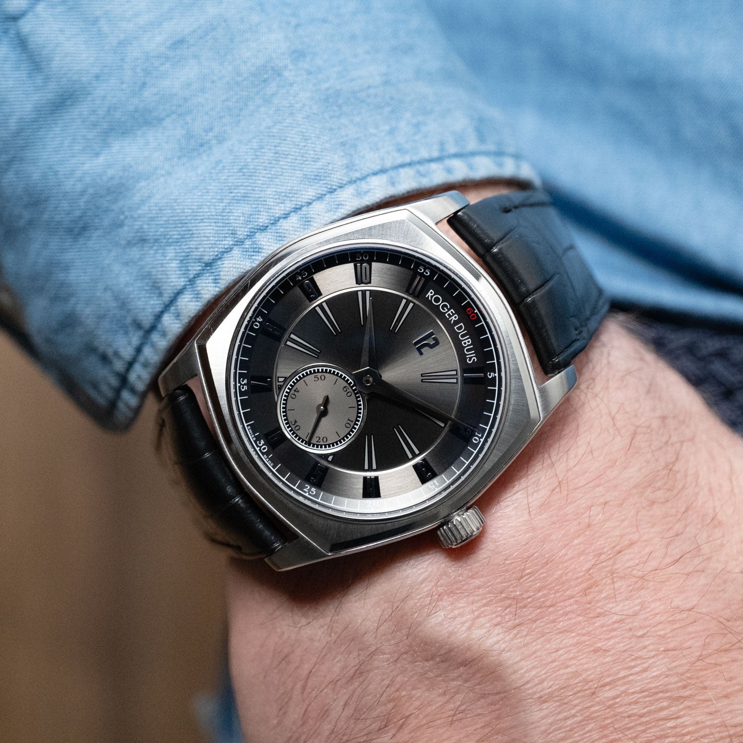BEGAGNAD Roger Dubuis La Monégasque "Geneva Seal" Stål & Läder 86220