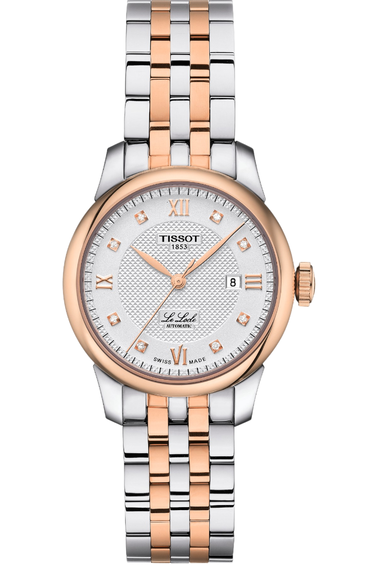 Tissot - Le Locle Automatisk Dam Vit & Rose Guld PVD 29mm T0062072203600