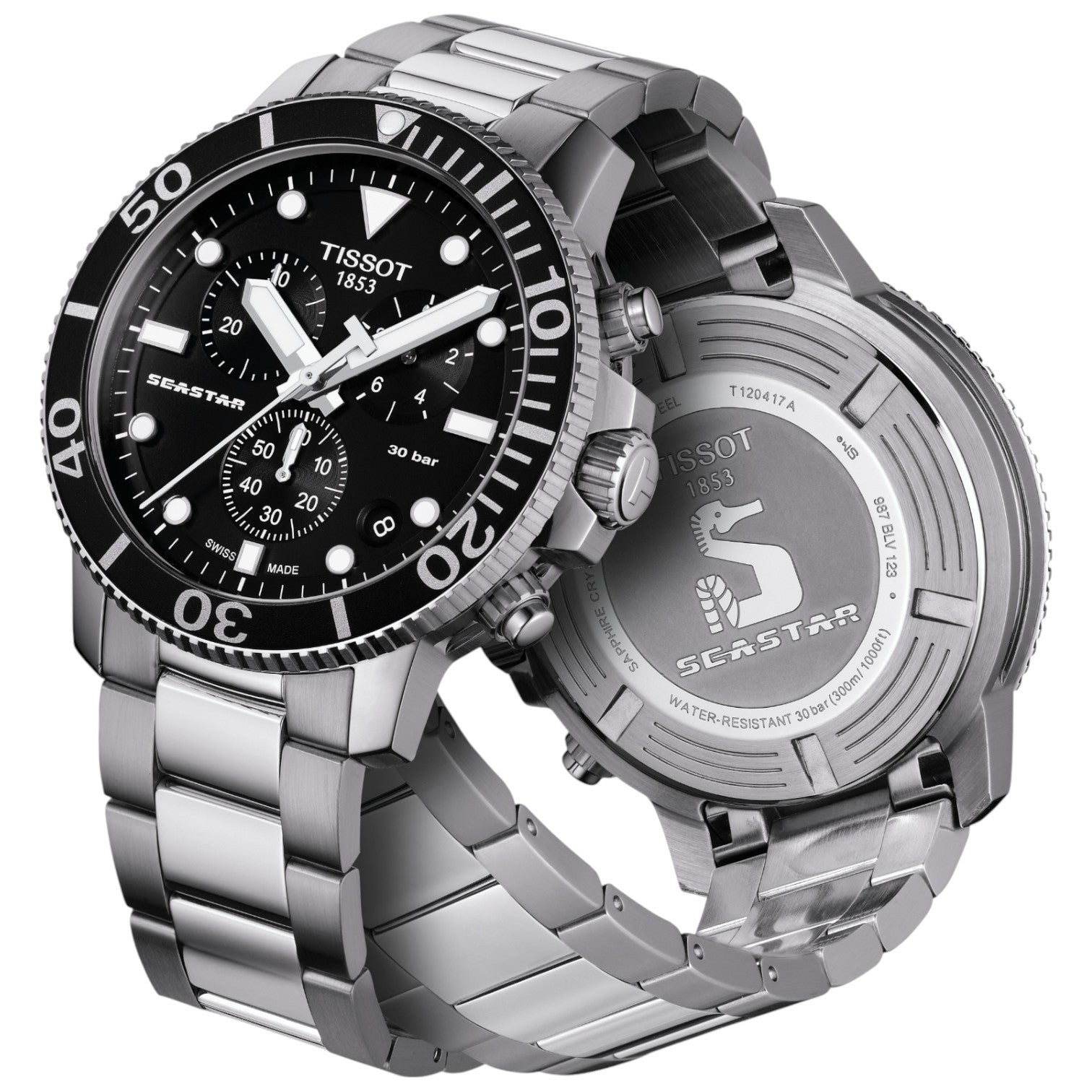 Tissot Seastar 1000 Chronograph Black & Steel Gent's Watch T1204171105100