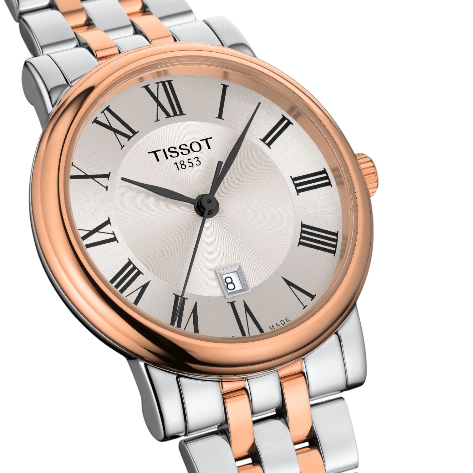 Tissot - Carson Premium Quartz Lady 30mm Silver & Rose Gold PVD T1222102203301