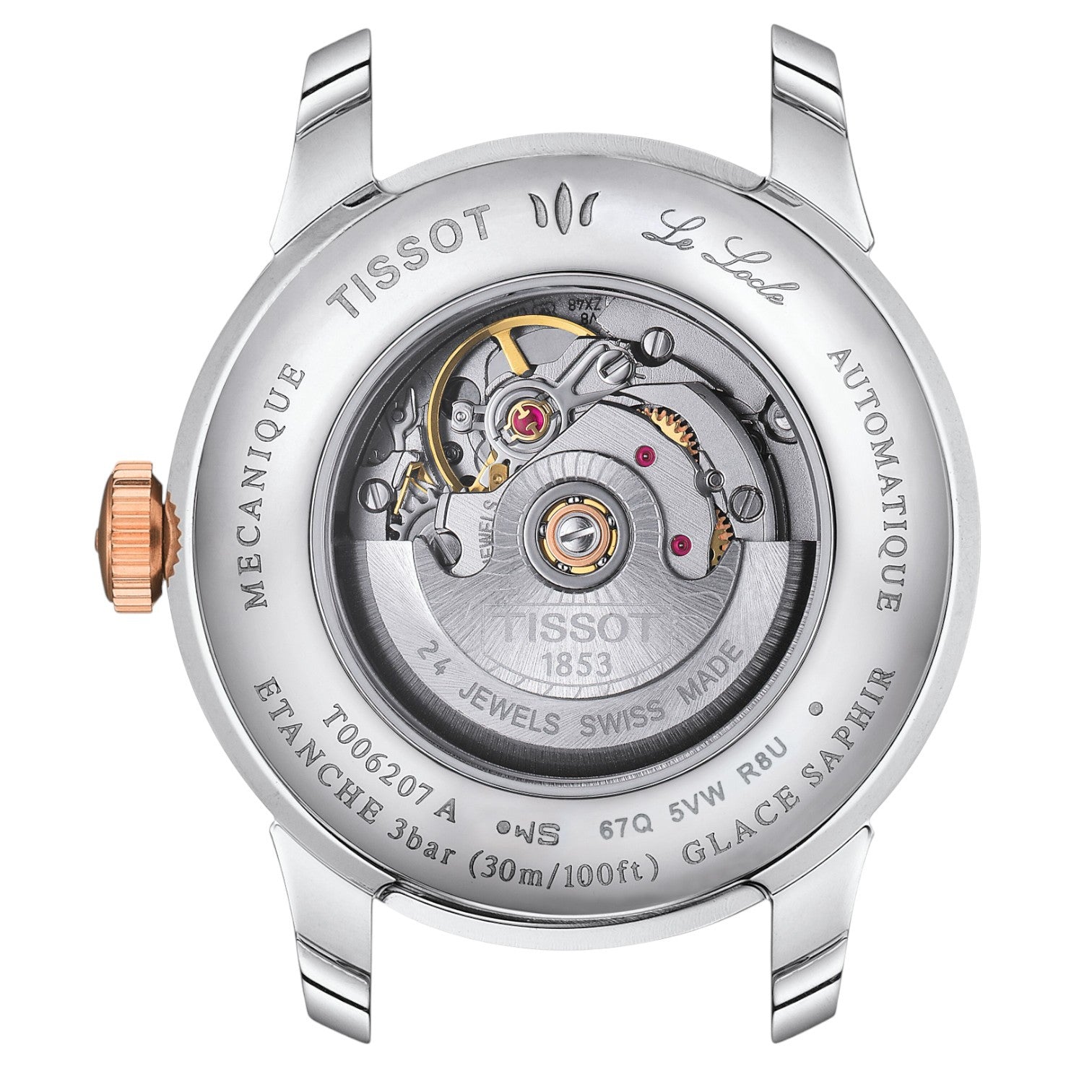 Tissot - Le Locle Automatisk Dam Vit & Rose Guld PVD 29mm T0062072203800