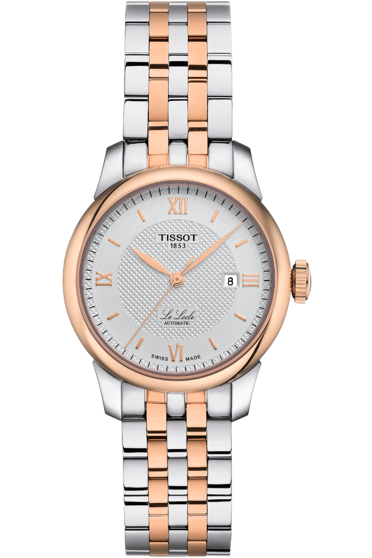 Tissot - Le Locle Automatisk Dam Vit & Rose Guld PVD 29mm T0062072203800