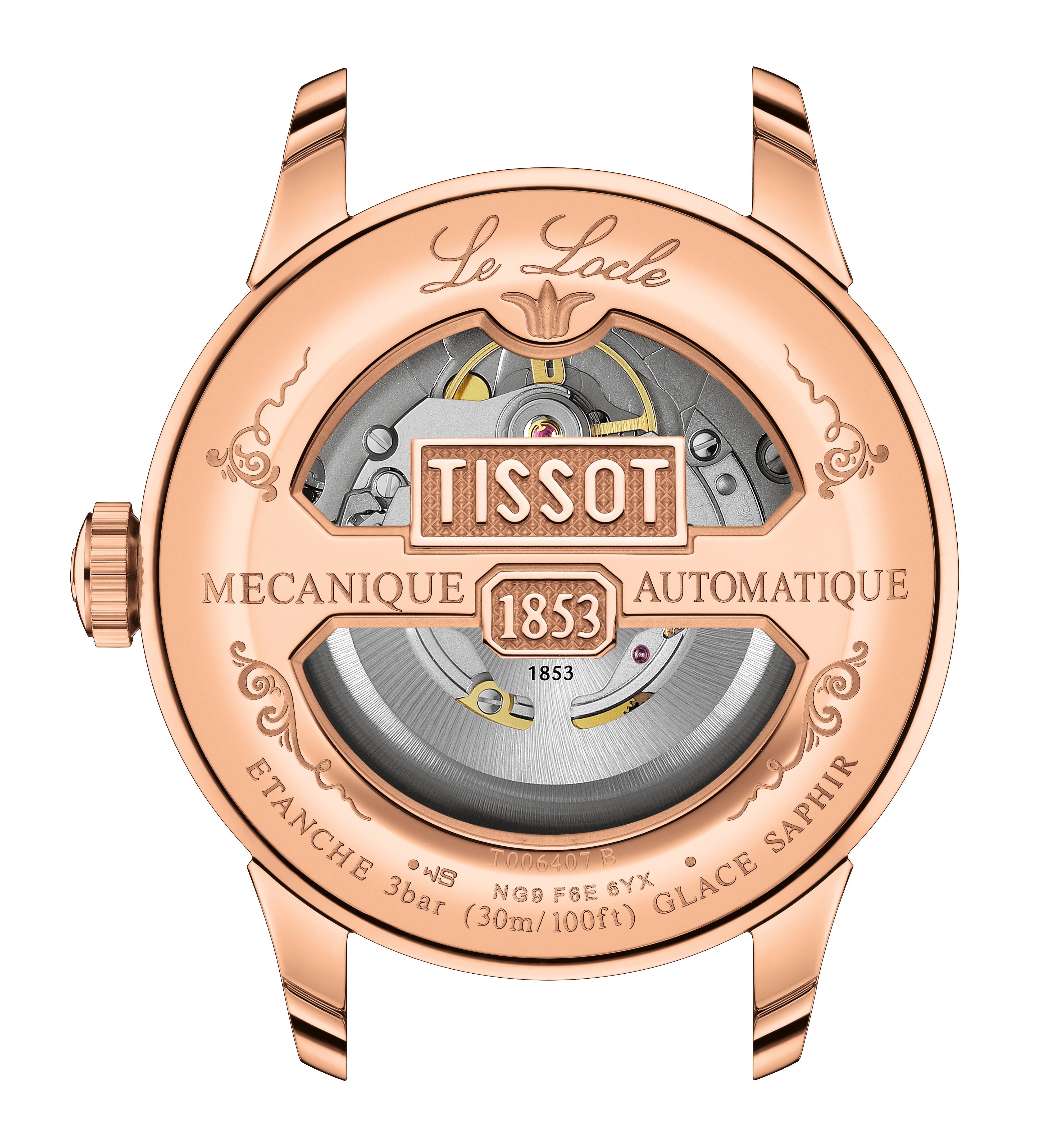 Tissot - Le Locle Automatisk Rose Guld PVD & Läderband 39mm T0064073603300