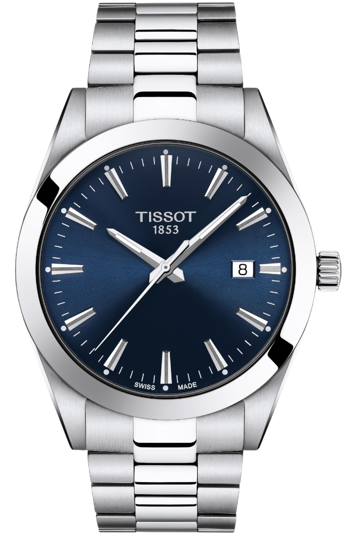 Tissot - Gentleman Kvartz Blå & Stållänk 40mm T1274101104100