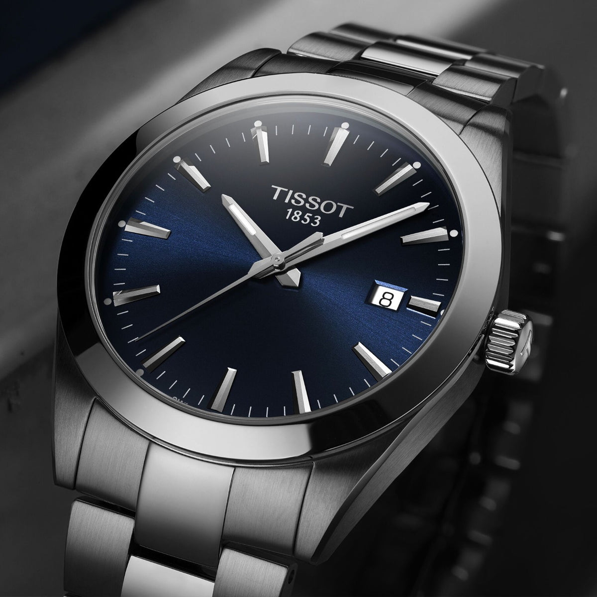 Tissot - Gentleman Kvartz Blå & Stållänk 40mm T1274101104100