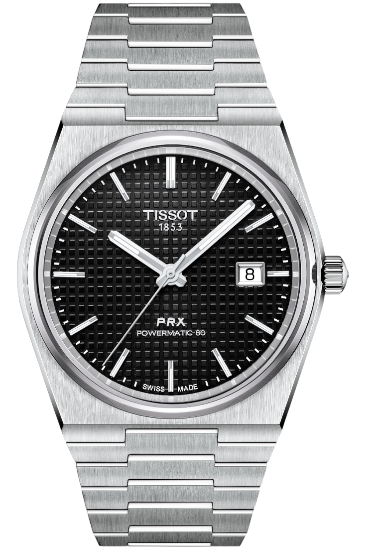 Tissot PRX Powermatic 80 40mm Black & Steel Bracelet T1374071105100
