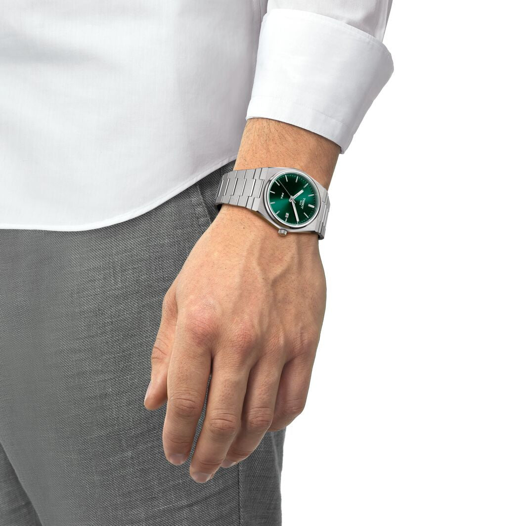 Tissot - Tissot PRX Grön Urtavla & Stållänk T1374101109100