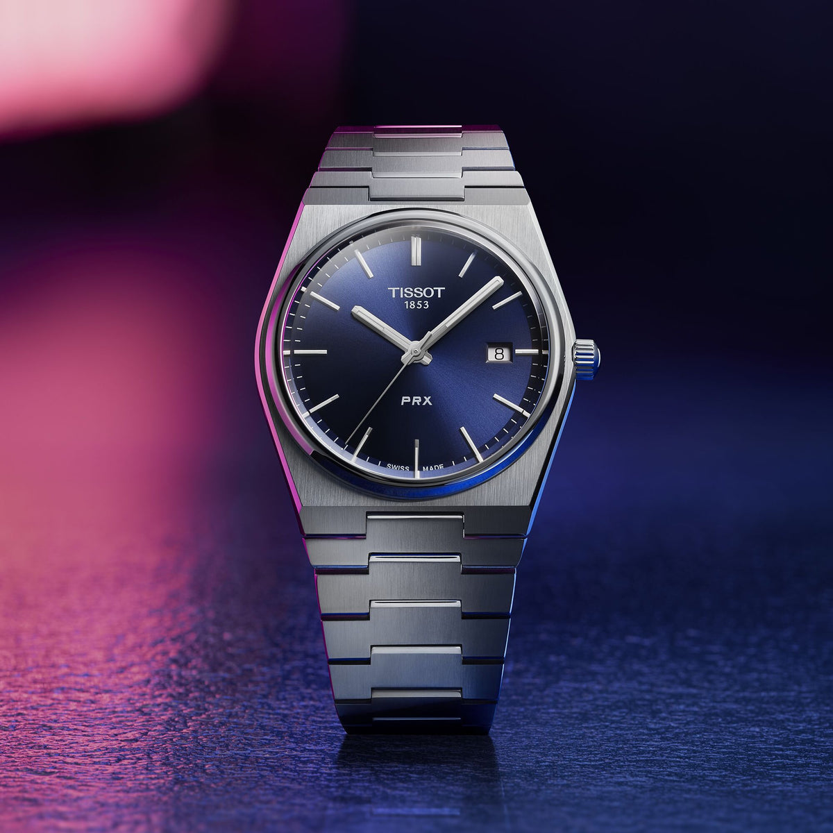 Tissot PRX Blå Urtavla & Stållänk T1374101104100
