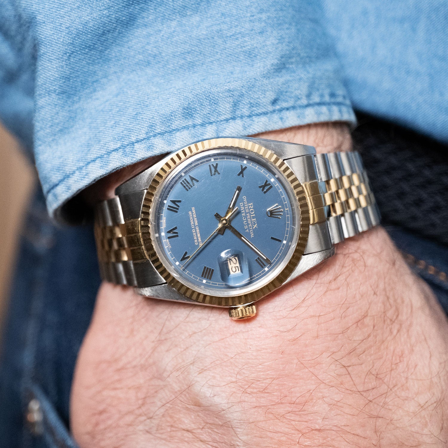 BEGAGNAD Rolex Datejust 36 16013 Blå