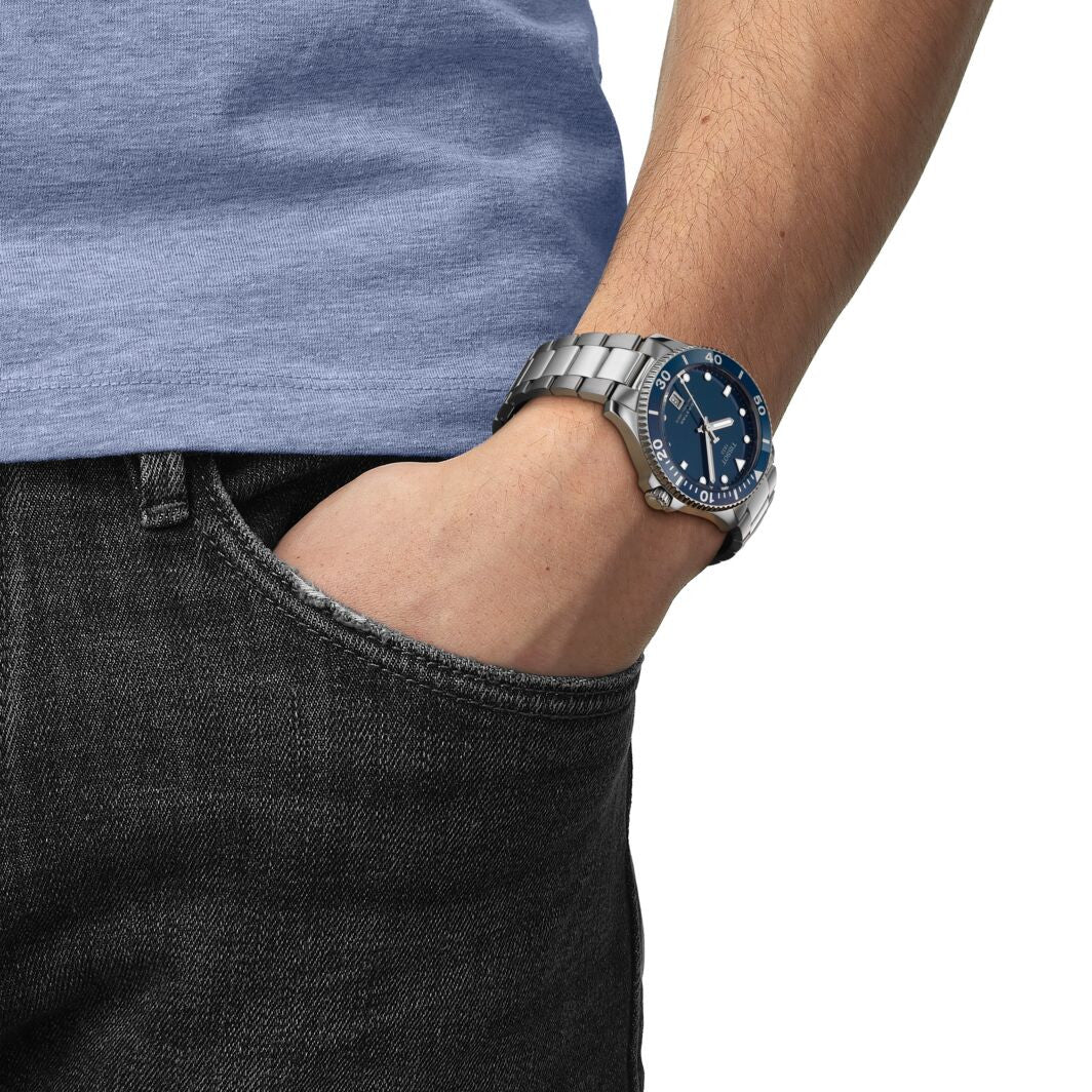 Tissot Seastar 1000 Kvartz 40mm Blå & Stållänk T1204101104100