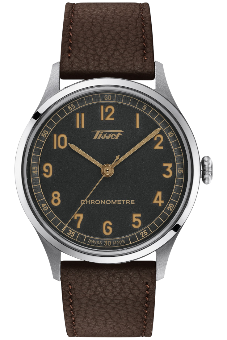 Tissot Heritage 1938 Automatic COSC Anthracite Grey & Brown Leather T1424641606200
