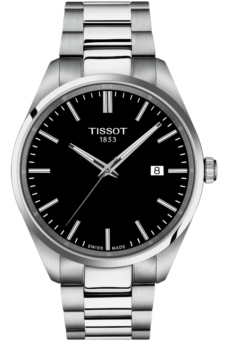 Tissot PR 100 Kvarts Herrklocka Svart & Stållänk T1504101105100