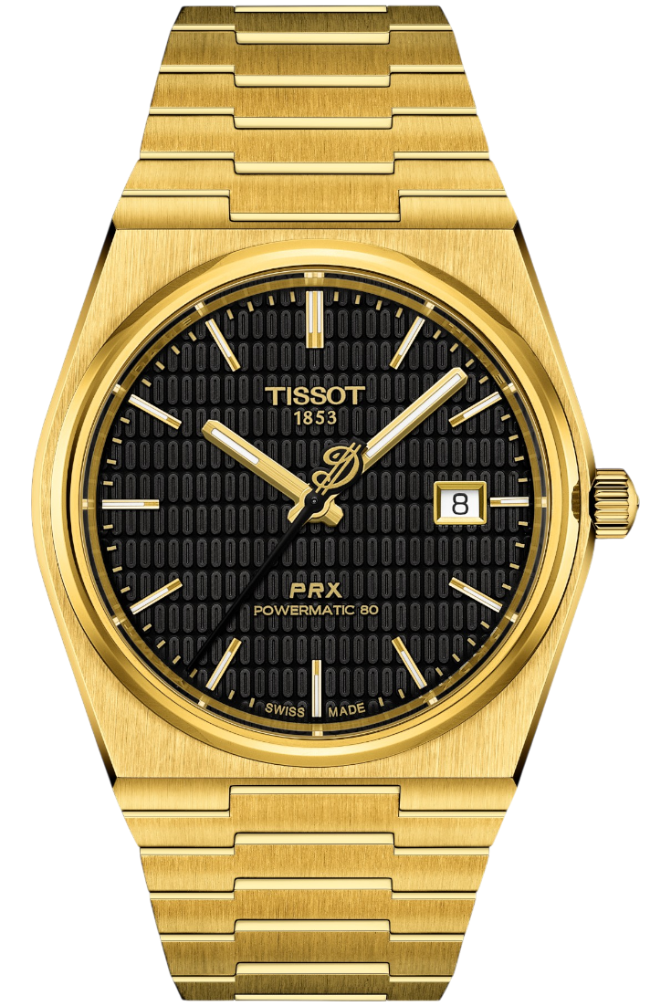 Tissot PRX Powermatic 80 Damian Lillard Special Edition 40mm Black & Gold PVD Bracelet T1374073305100