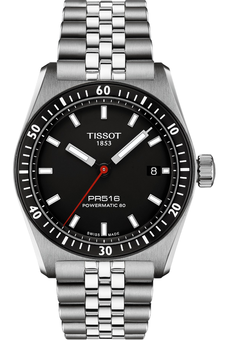 Tissot PR516 Powermatic 80 Black & Steel Bracelet T1494071105100