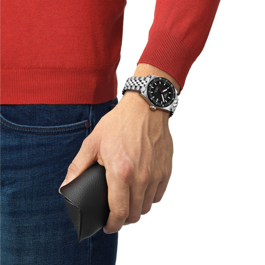 Tissot PR516 Powermatic 80 Black & Steel Bracelet T1494071105100