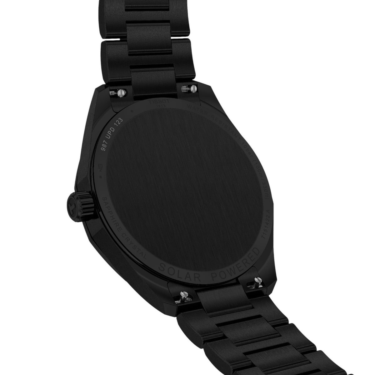 Tissot PRC 100 Solar Kvartz 39mm Svart & Svart PVD Stållänk T1514223305100