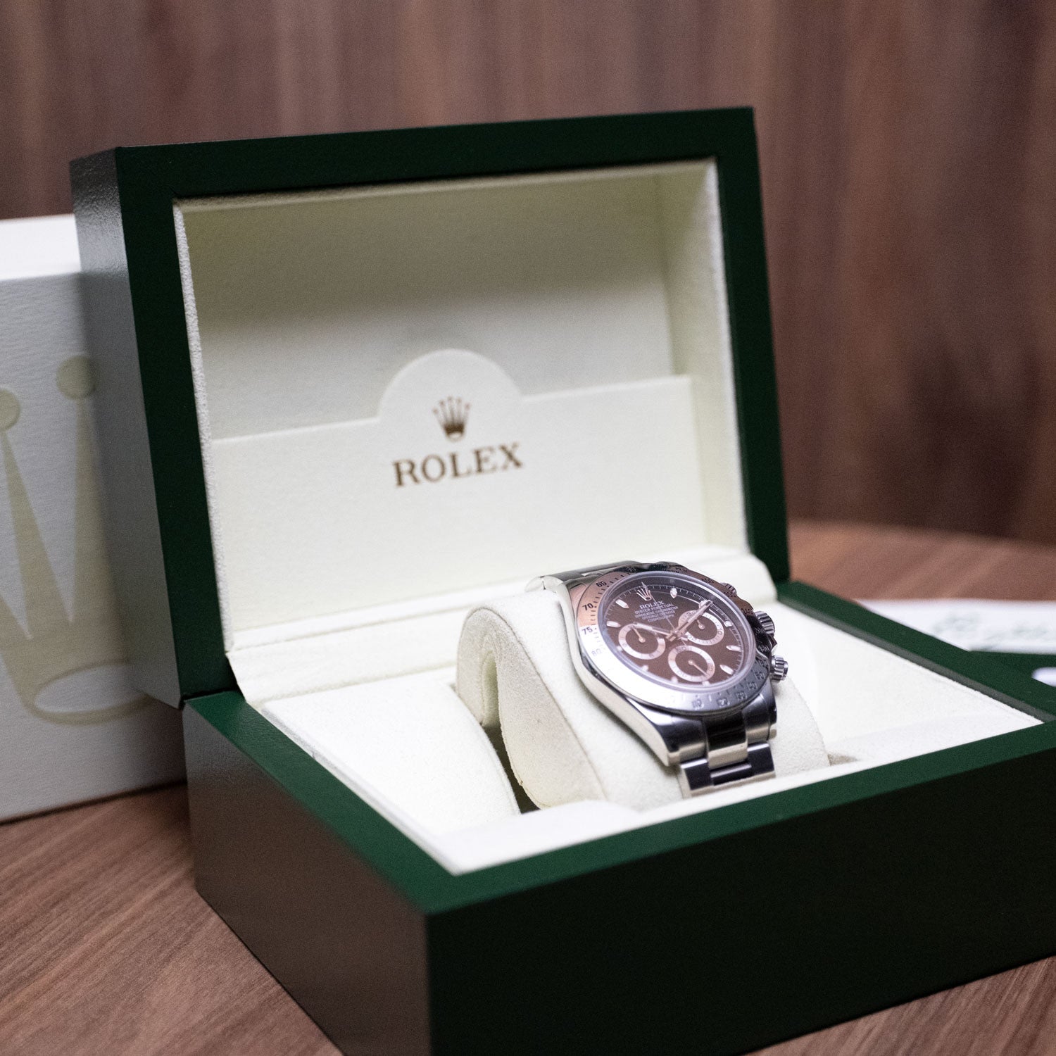 PRE-OWNED Rolex Daytona Black & Steel 116520
