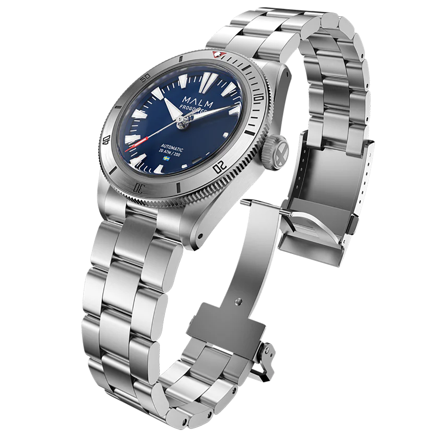 MALM Frogdiver II Blue 39 Swiss Automatic-Bracelet MW-FDIIBLU39