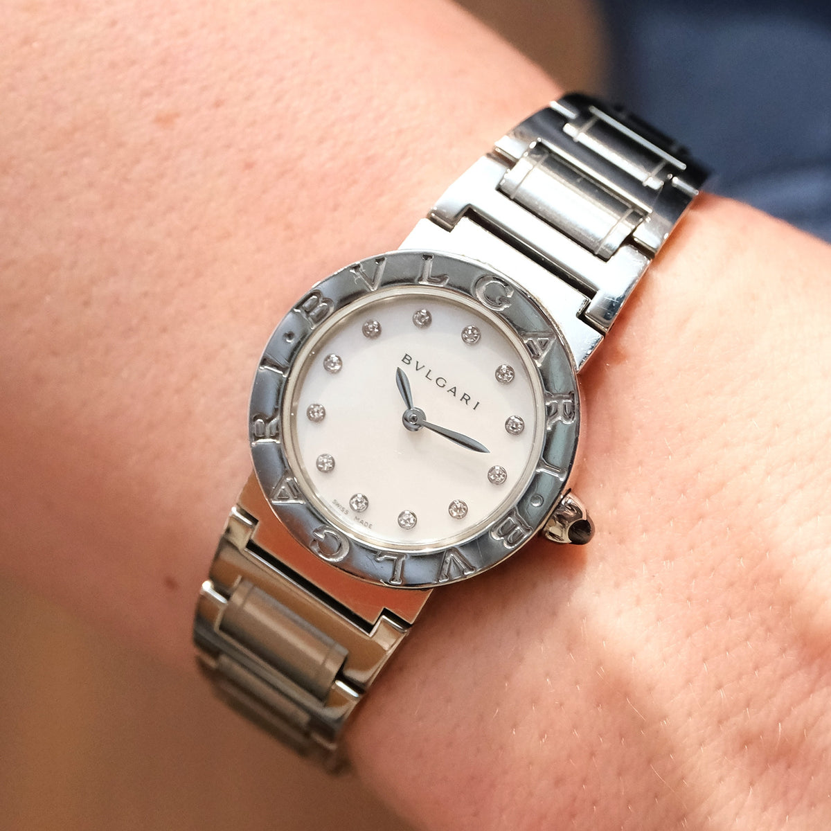 PRE-OWNED Bulgari Bvlgari MOP Diamonds 26Mm 101886