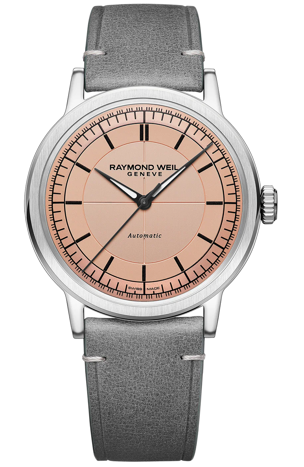 Raymond Weil Millesime Herrarmbandsur Automatisk Grå Läderrem