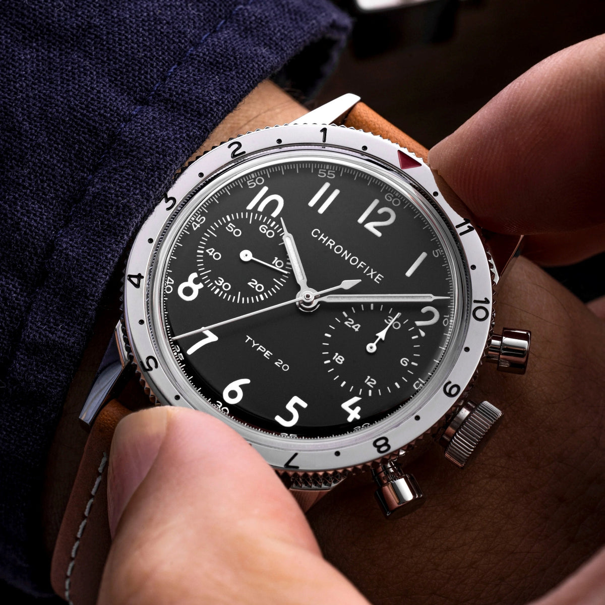 Chronofixe Type 20 Black & Brown Strap CFX-T20-001