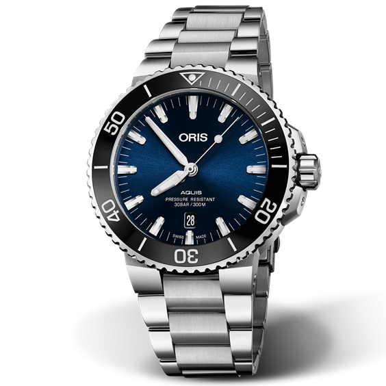 Oris Aquis Date 41.5 mm Blå & Stållänk 01 733 7766 4135-07 8 22 05PEB