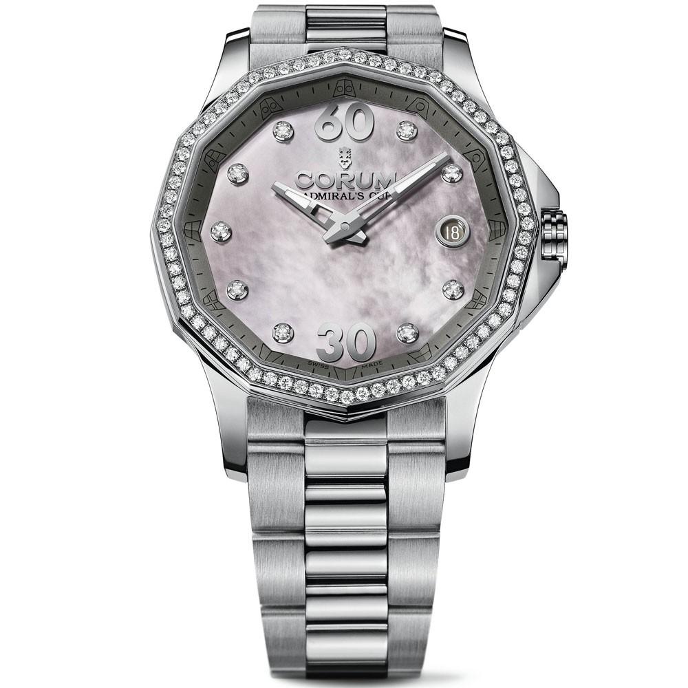 Corum Admiral Legend 32 mm Black mother-of-pearl & Diamonds