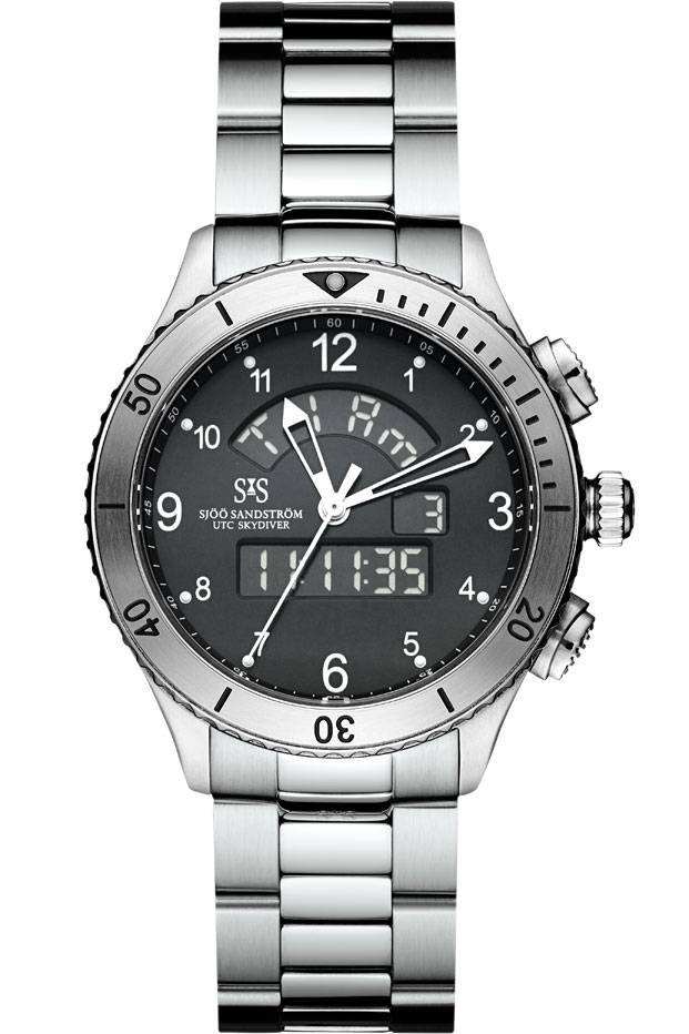Sjöö Sandström - UTC SKYDIVER Quartz Black & Steel 017388