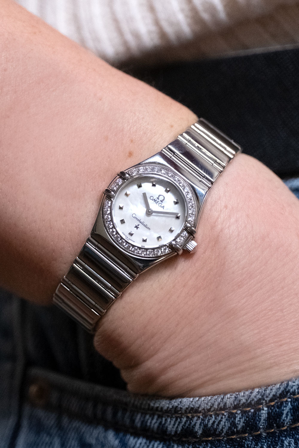 ANVÄND Omega Constellation Stål & Diamanter 1465.71.00