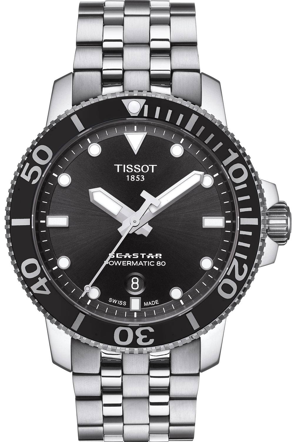 Tissot Seastar 1000 Powermatic 80 Black & Steel Gent's Watch T1204071105100