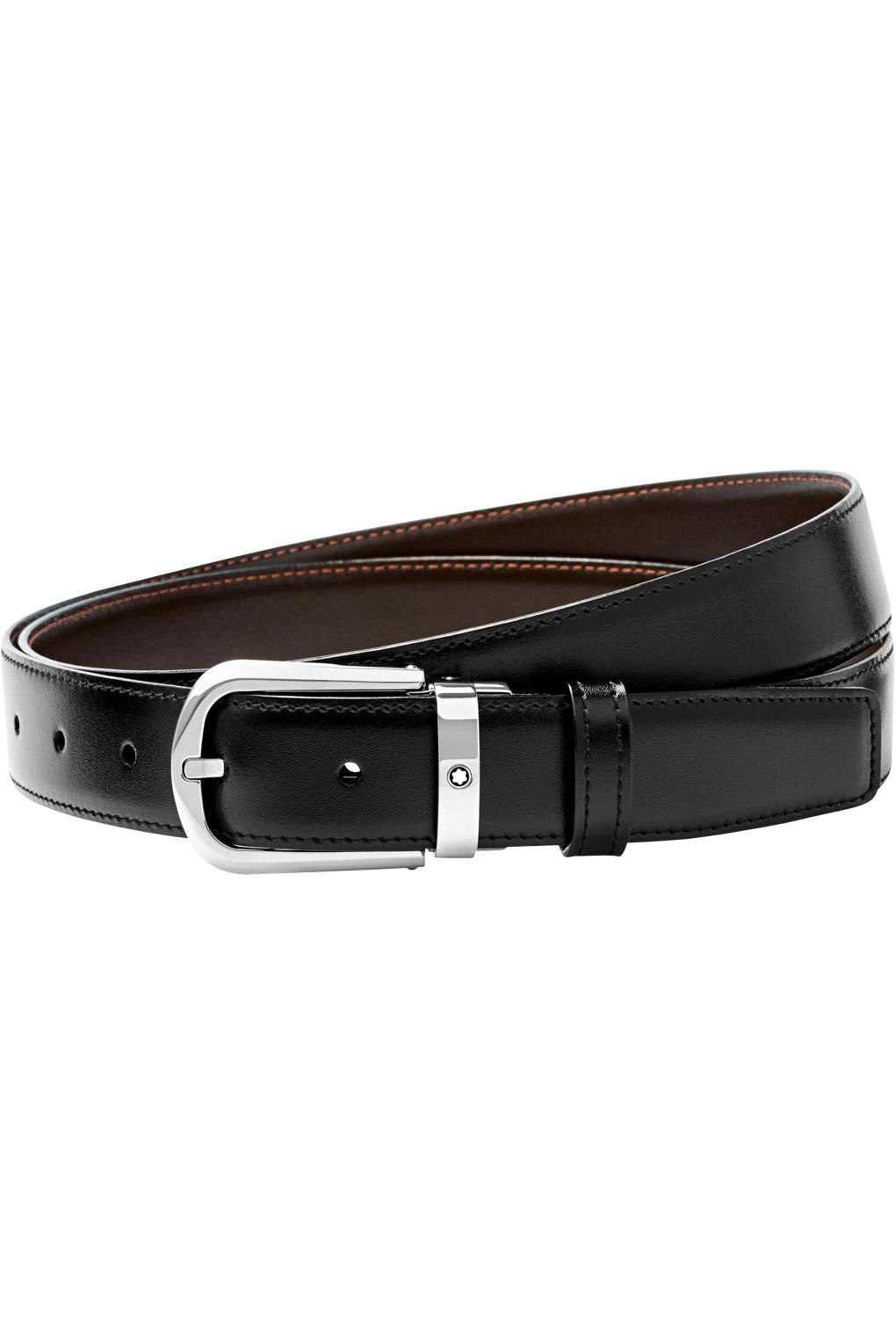 Montblanc - Meisterstück Svart & Brunt Saffiano Läderbälte