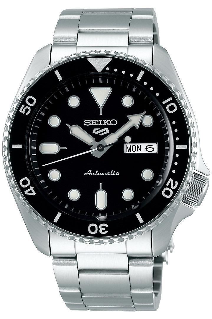 Seiko - 5 Sports 42.5mm Automatic Black & Steel Divers watch SRPD55K1