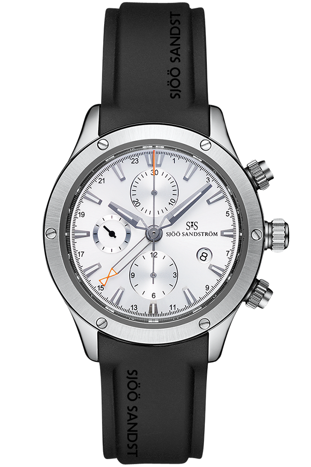Sjöö Sandström - UTC EXTREME Silver & Rubber Strap 015186