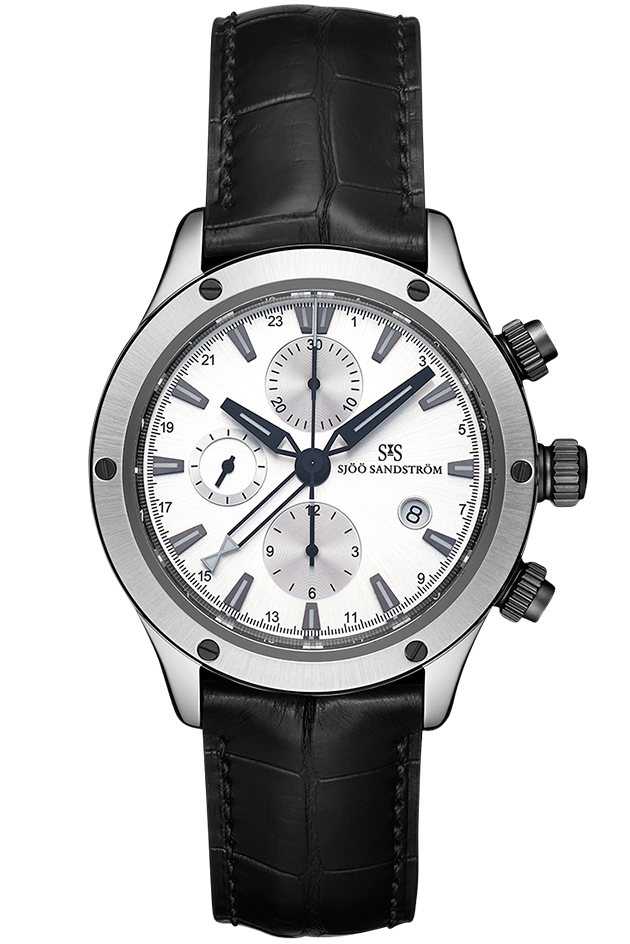 Sjöö Sandström - UTC EXTREME Silver & Alligator Strap 015261