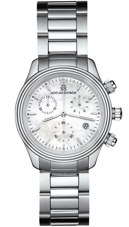 Sjöö Sandström - Royal Steel Chronograph 35.5mm Pärlemor & Stål 010211