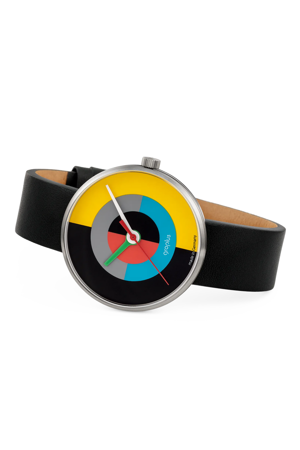 Bauhaus Gropius klocka med J. Albers läderarmband WG 005-01