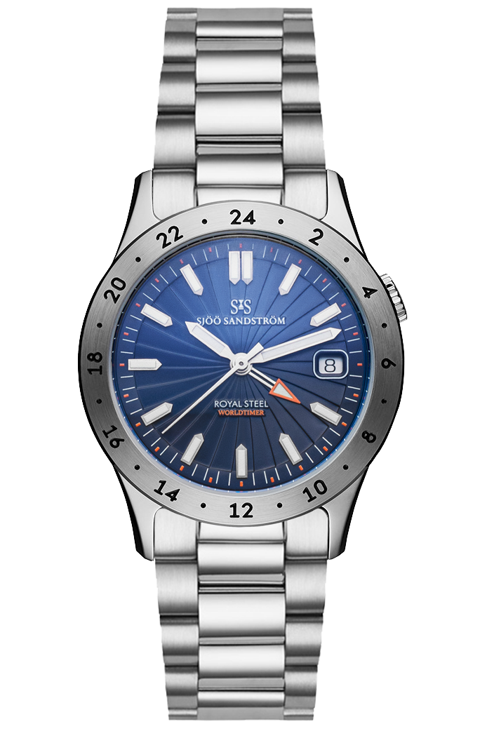 Sjöö Sandström Royal Steel Worldtimer SAS 80 Years Ltd 36mm