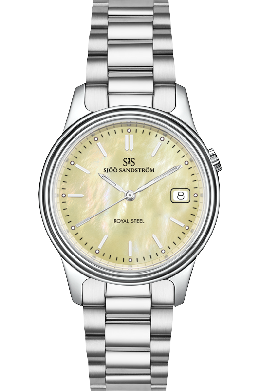 Sjöö Sandström Royal Steel Classic Yellow Mother-of-pearl 32mm
