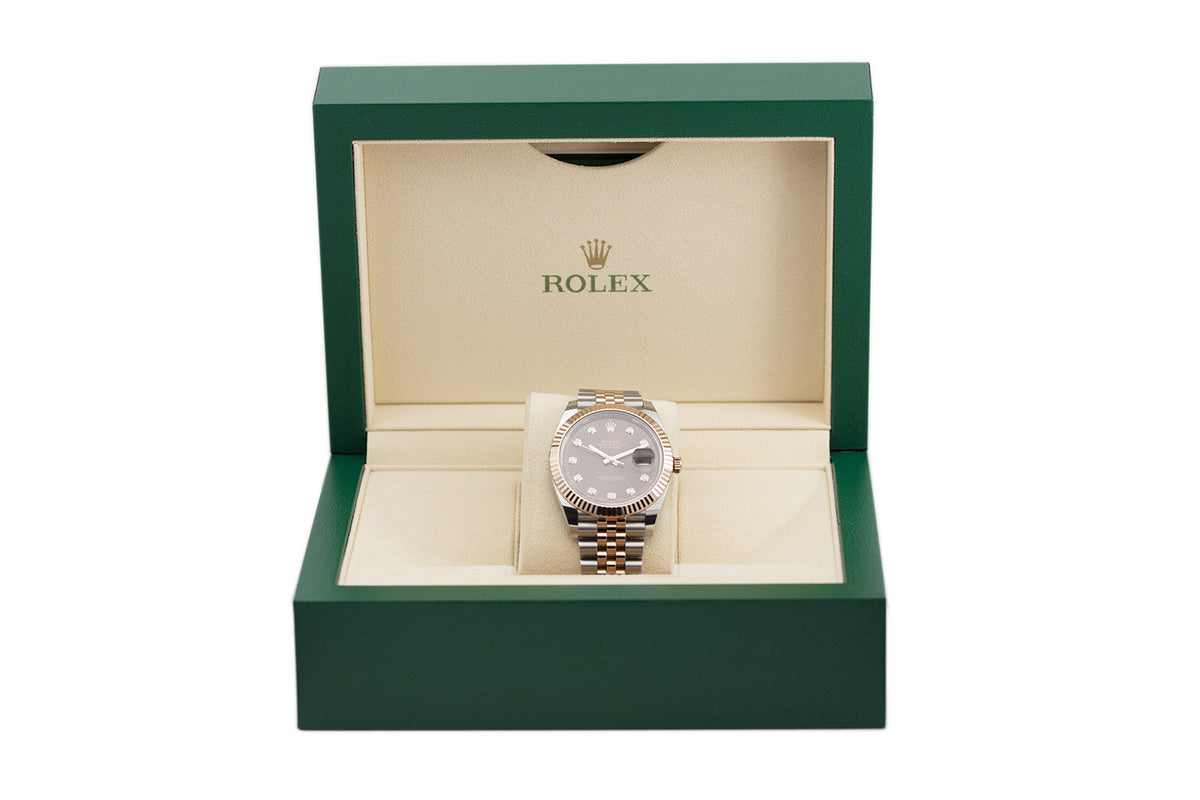 SOLD - PRE-OWNED Rolex Datejust 41mm Brown, Rose Gold & Steel 126331