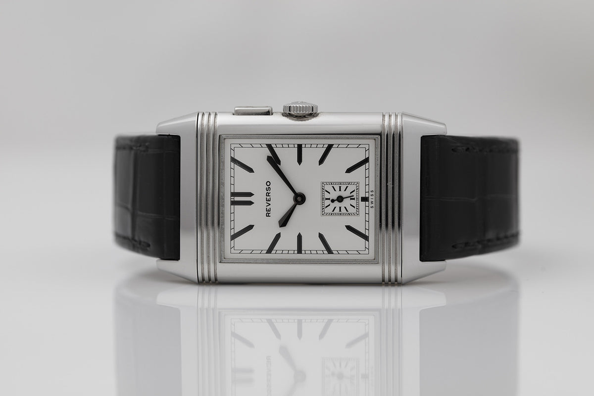 SOLD - PRE-OWNED Jaeger-LeCoultre Reverso Duoface White & Leather Strap 278.8.54
