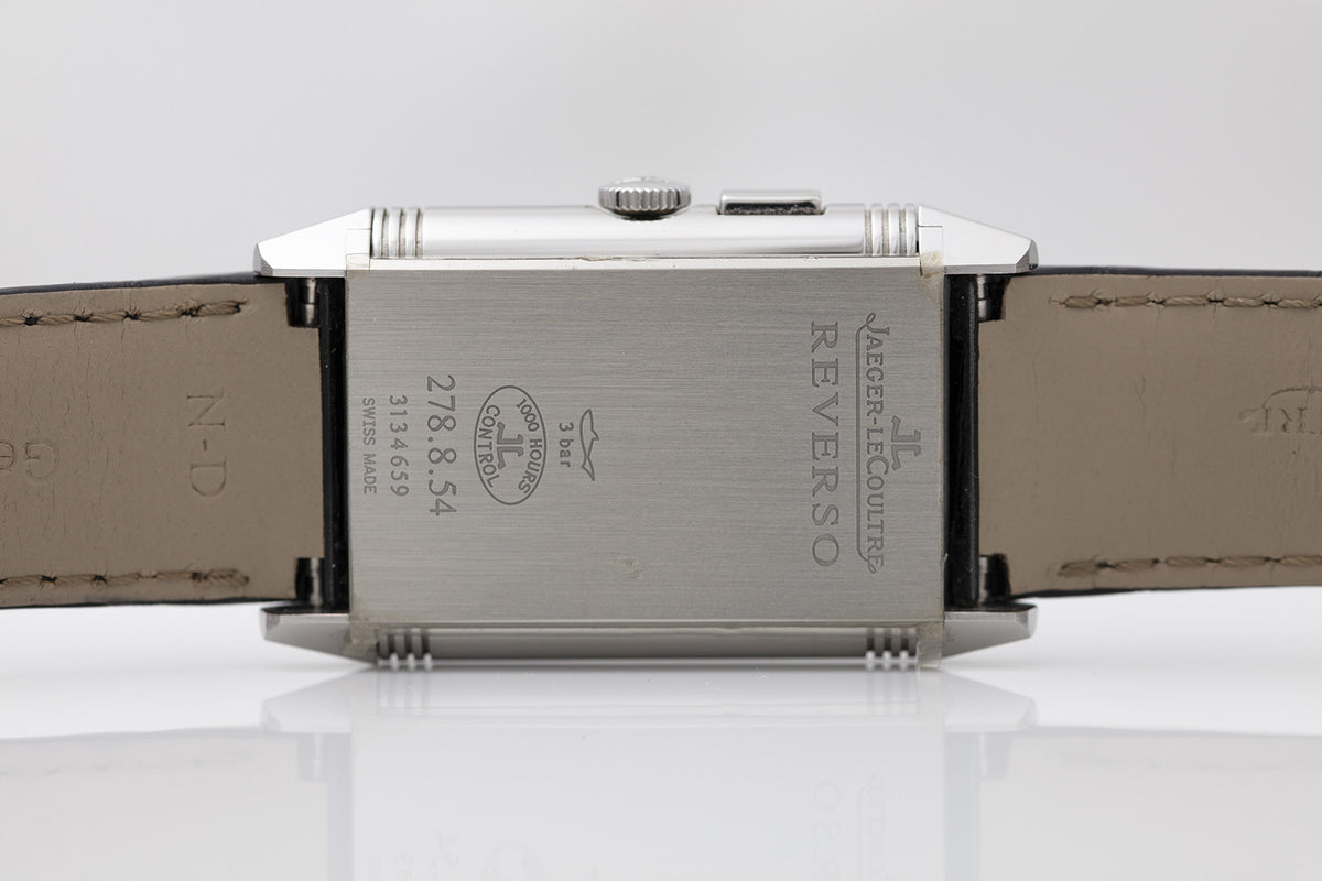 SOLD - PRE-OWNED Jaeger-LeCoultre Reverso Duoface White & Leather Strap 278.8.54