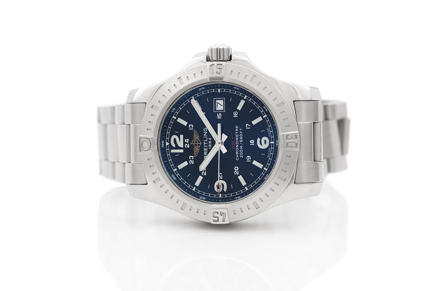 BEGAGNAD Breitling Colt Quartz 44mm Svart & Stål A7438811/BD45-173A