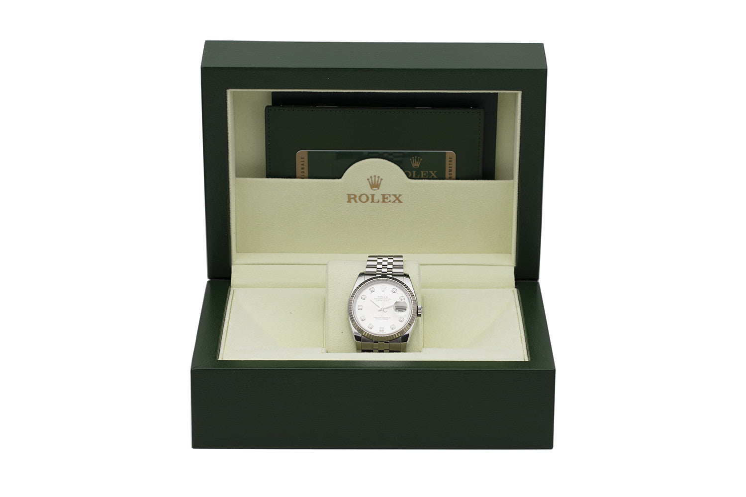 BEGAGNAD Rolex Datejust 36mm Silver & Diamanter Stål Vitguld 116234