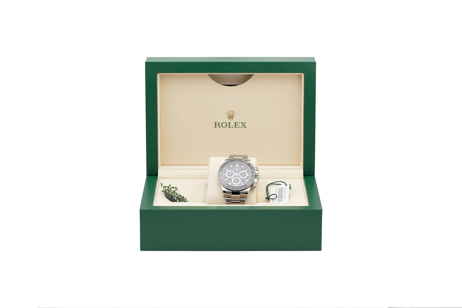 BEGAGNAD Rolex Daytona 40mm kronograf med svart urtavla och stål 116500LN