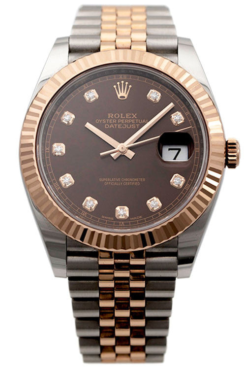 SOLD - PRE-OWNED Rolex Datejust 41mm Brown, Rose Gold & Steel 126331