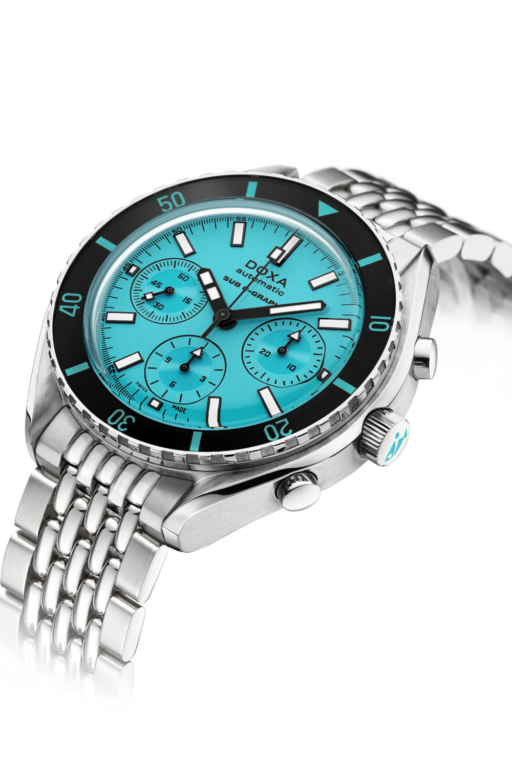 DOXA - Sub 200 C-Graph akvamarin turkos & stålarmband 798.10.241.10