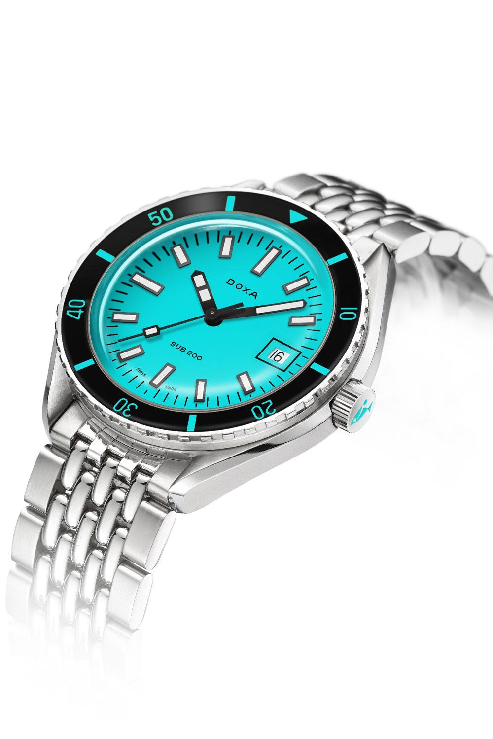 DOXA - Sub 200 Aquamarine Turkos & Stållänk 799.10.241.10
