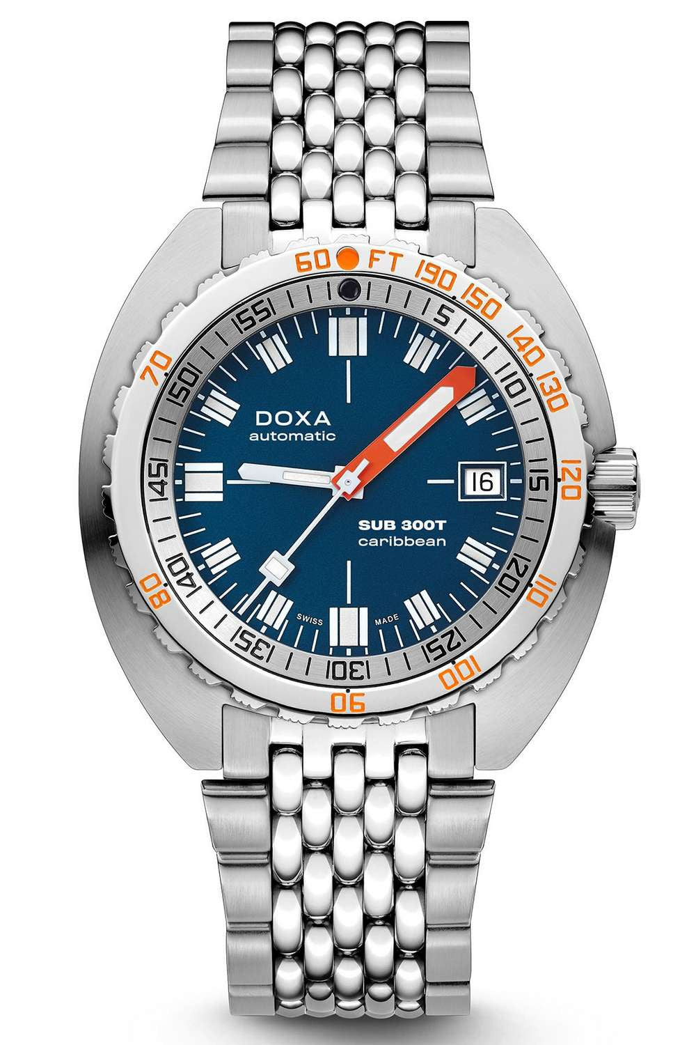 DOXA - SUB 300T Caribbean Navy & Steel Bracelet 840.10.201.10