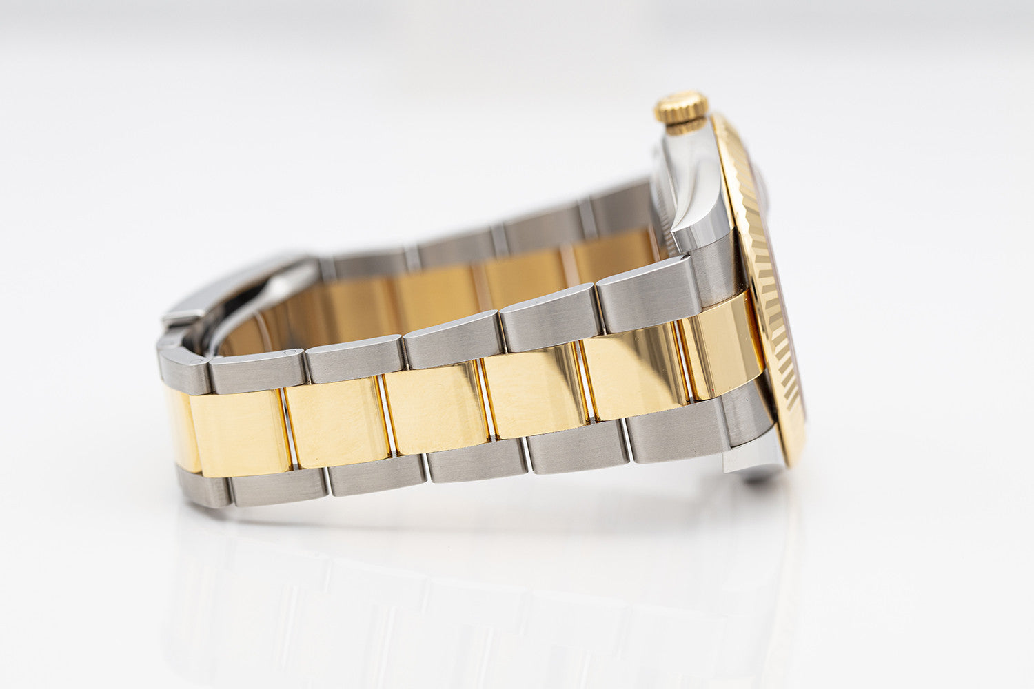 SOLD - PRE-OWNED Rolex Datejust 41mm Two Tone Black Diamond & Yellow Gold Oyster Bracelet 126333