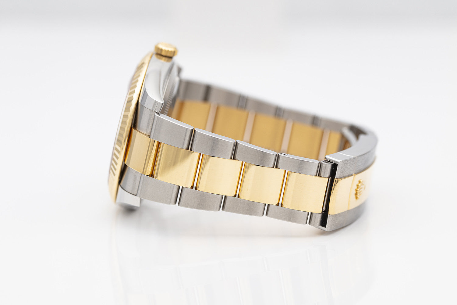 SOLD - PRE-OWNED Rolex Datejust 41mm Two Tone Black Diamond & Yellow Gold Oyster Bracelet 126333